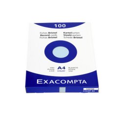 EXACOMPTA Fiches bristol, A4, uni, bleu azur
