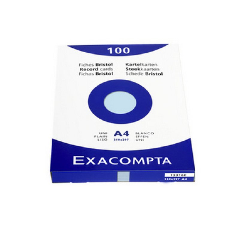EXACOMPTA Fiches bristol, A4, uni, bleu azur