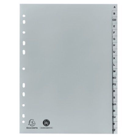 EXACOMPTA Intercalaires en plastique, A-Z, A4, 20 touches