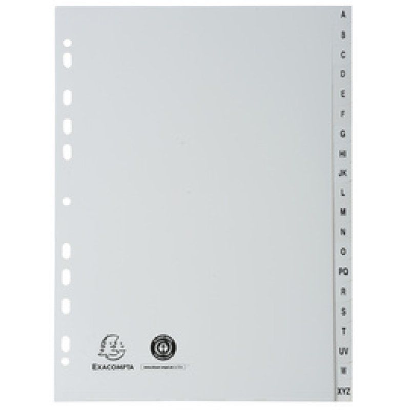 EXACOMPTA Intercalaires en plastique, A-Z, A4, 20 touches