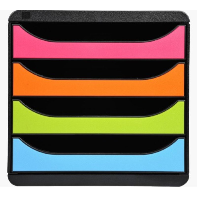 EXACOMPTA Module de classement BIG-BOX, 4 tiroirs, arlequin