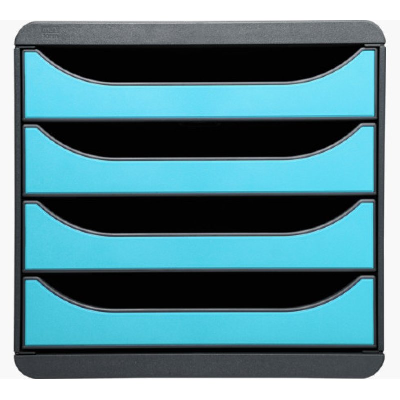 EXACOMPTA Module de classement BIG-BOX, 4 tiroirs, turquoise
