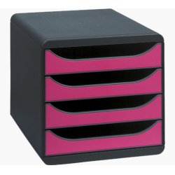 EXACOMPTA Module de classement BIG-BOX, 4 tiroirs, framboise