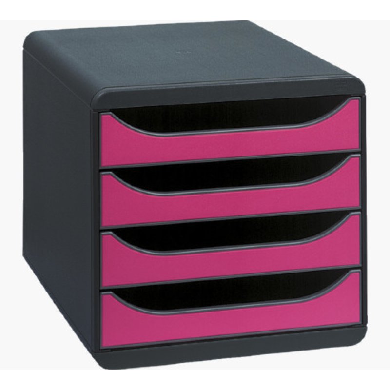 EXACOMPTA Module de classement BIG-BOX, 4 tiroirs, framboise