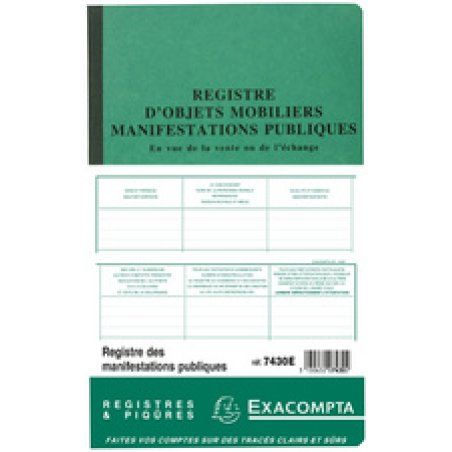 EXACOMPTA Piqûre "Registre d'Objets Mobiliers", 320 x 195 mm