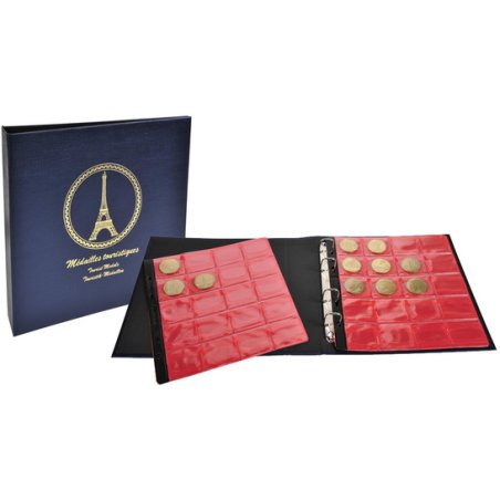 EXACOMPTA Classeur pour 100 médailles touristiques, bleu