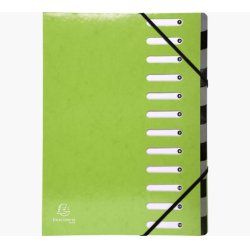 EXACOMPTA Trieur Iderama, 12 compartiments, vert anis