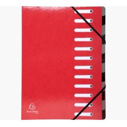 EXACOMPTA Trieur Iderama, 12 compartiments, rouge