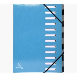 EXACOMPTA Trieur Iderama, 12 compartiments, bleu clair