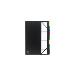 EXACOMPTA Trieur Harmonika, PP, 7 compartiments, noir