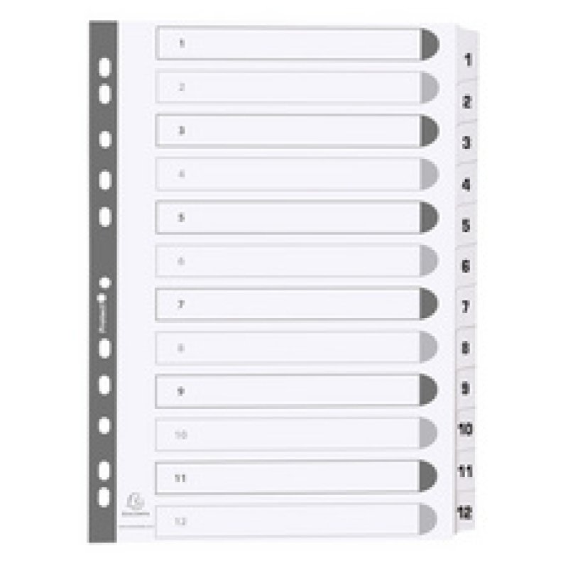 EXACOMPTA Intercalaires en carton 1-12, A4, 12 touches