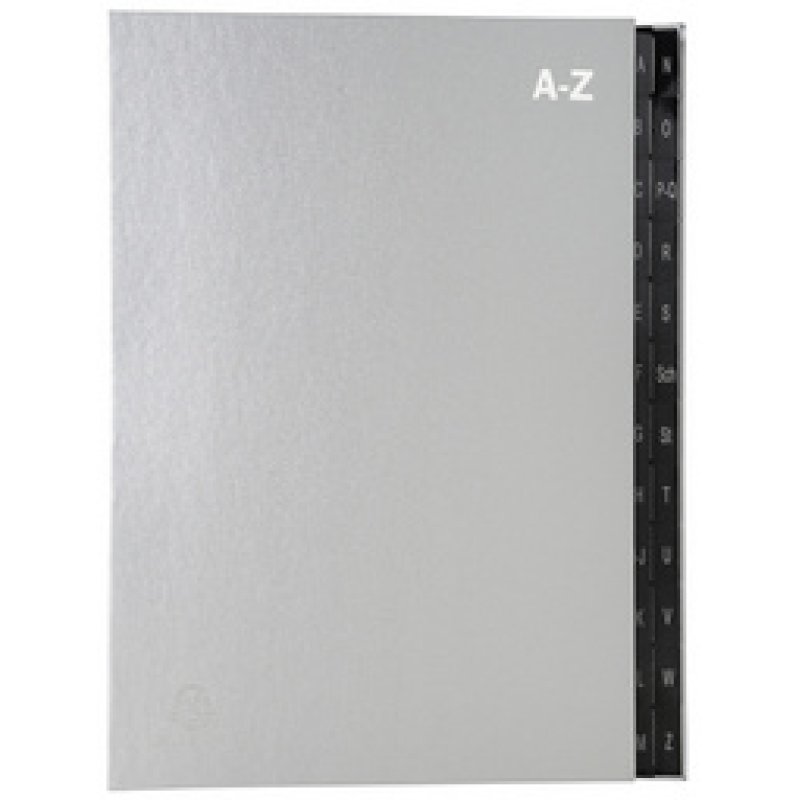 EXACOMPTA Pultordner, DIN A4, A-Z, 24 Fächer, silber