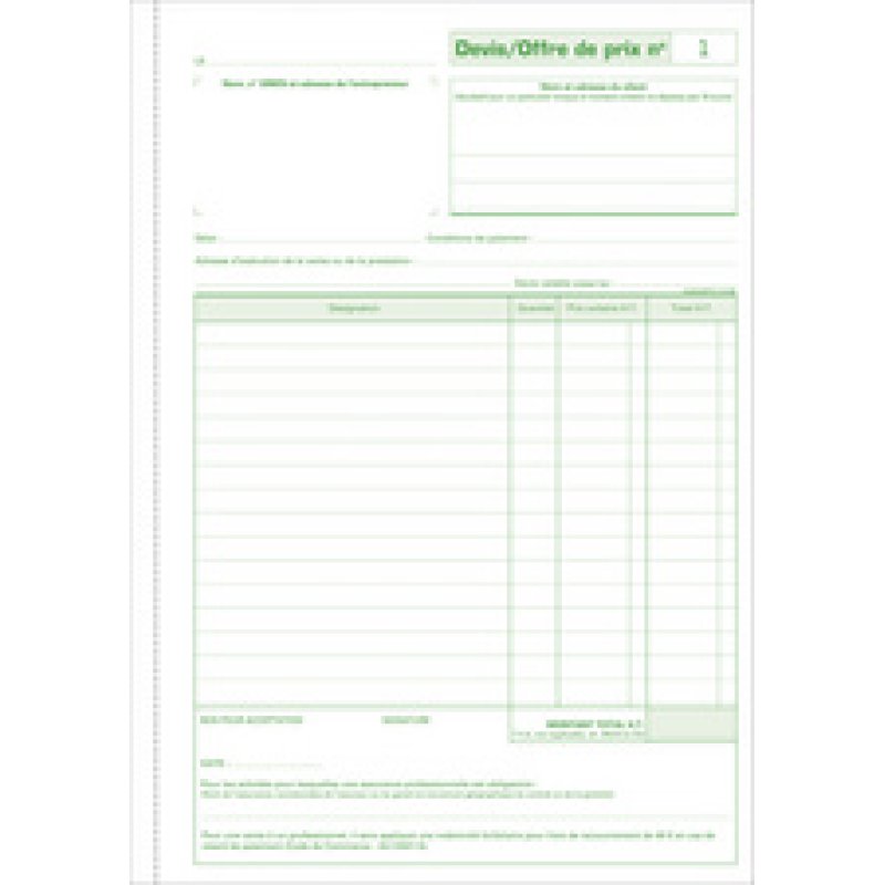 EXACOMPTA Manifold "Devis micro entrepreneur", 297 x 210 mm