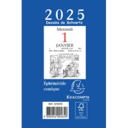 EXACOMPTA Bloc éphémeride comique, 2025, 65 x 97 mm