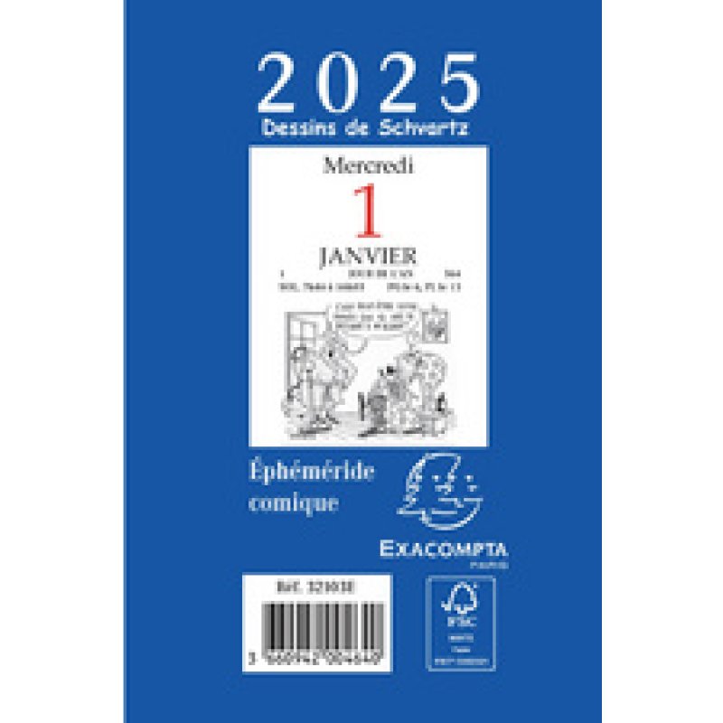 EXACOMPTA Bloc éphémeride comique, 2025, 65 x 97 mm