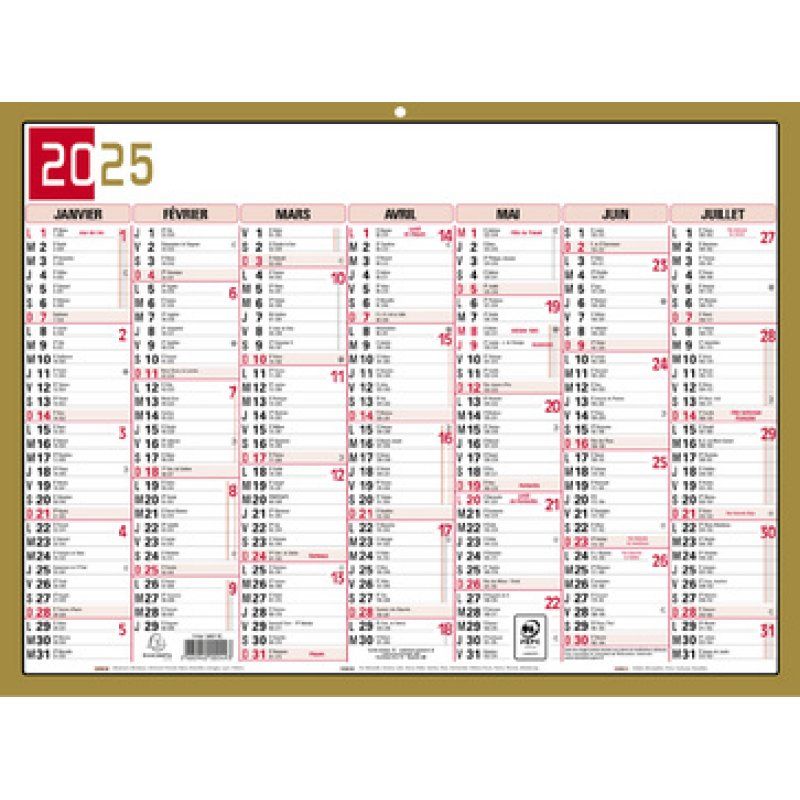 EXACOMPTA Calendrier tricolore neutre, 170 x 130 mm, 2025