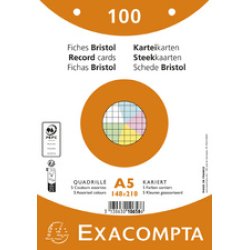 EXACOMPTA Fiches bristol, A5, ligné, jaune