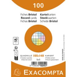 EXACOMPTA Fiches bristol, A6, ligné, jaune