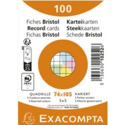 EXACOMPTA Fiches bristol, A7, ligné, jaune