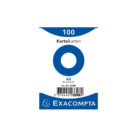 EXACOMPTA Fiches bristol, A8, uni, blanc