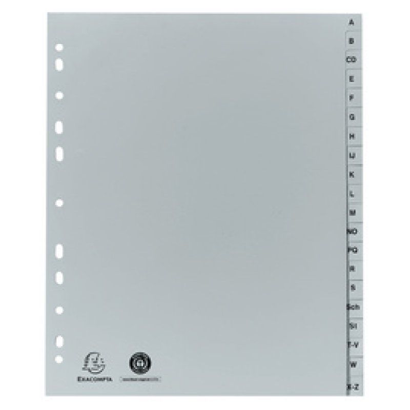 EXACOMPTA Intercalaires en plastique, A-Z, A4, 26 touches