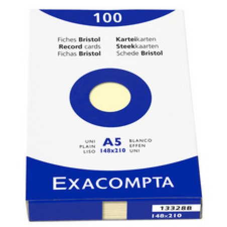 EXACOMPTA Fiches bristol, A5, quadrillé, blanc