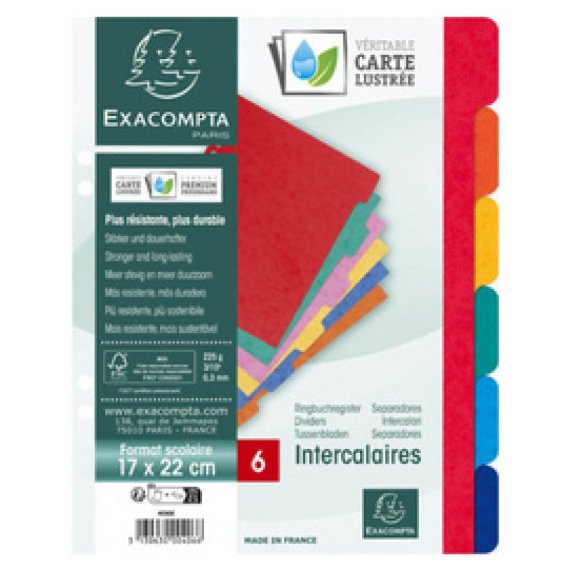 EXACOMPTA Intercalaires en carton, A4, 10 touches