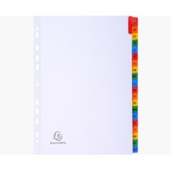 EXACOMPTA Intercalaires carton A-Z, A4, 20 touches, blanc