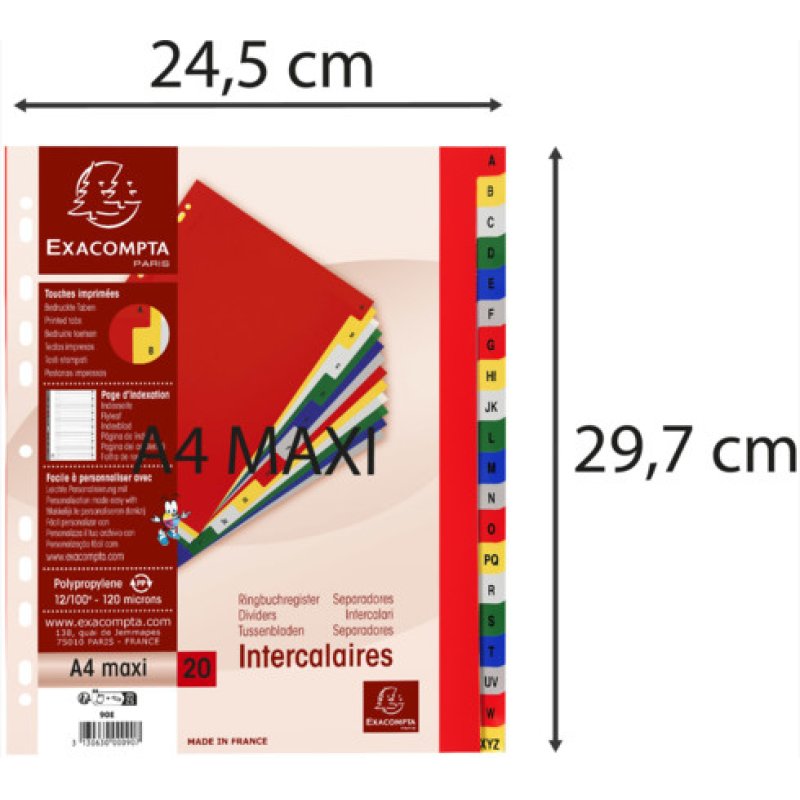 Exacompta 90E divider Polypropylene (PP) Multicolour