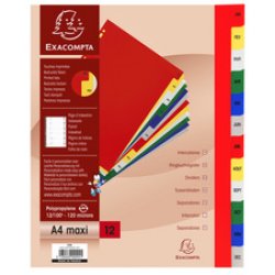 EXACOMPTA Intercalaires mensuels Janvier-Décembre, A4 