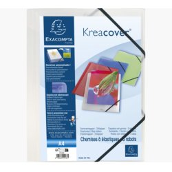 EXACOMPTA Chemise à élastiques Kreacover PP, A4, transparent