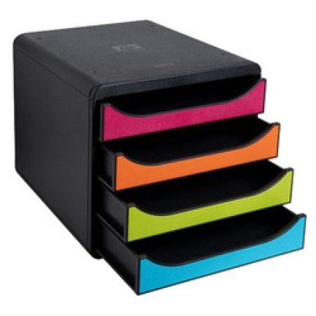 EXACOMPTA Module de classement BIG-BOX, 4 tiroirs, rouge