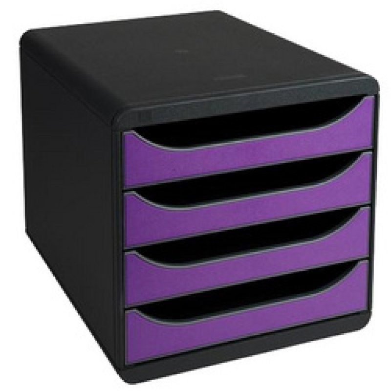 EXACOMPTA Module de classement BIG-BOX, 4 tiroirs, rouge