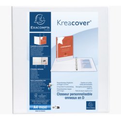 EXACOMPTA Classeur personnalisable Kreacover, A4 Maxi, blanc