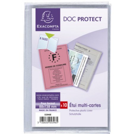 EXACOMPTA Etui de protection, PVC, 4 volets, 88 x 138 mm