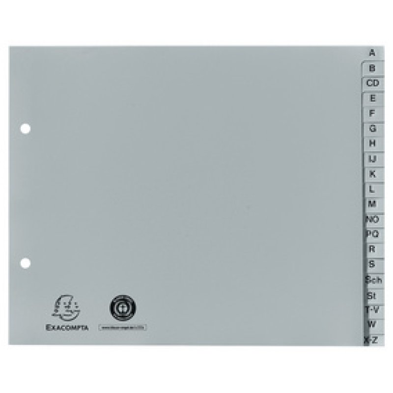 EXACOMPTA Intercalaire en plastique, A-Z, 2/3 A4, 20 touches