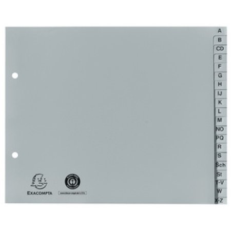 EXACOMPTA Intercalaire en plastique, A-Z, 2/3 A4, 20 touches