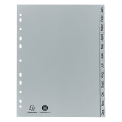 EXACOMPTA Kunststoff-Register, Monate, DIN A4, 12-teilig