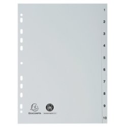EXACOMPTA Intercalaire numérique en plastique, A4 , gris