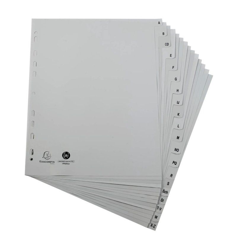 Exacompta 1920B divider book Grey Polypropylene (PP) A4