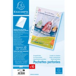 EXACOMPTA Pochette perforée, A4, PP, transparent
