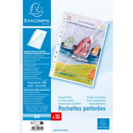 EXACOMPTA Pochette perforée, A4, PP, transparent