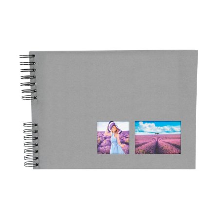 EXACOMPTA Album photos à spirales MILANO 320 x 220 mm, gris