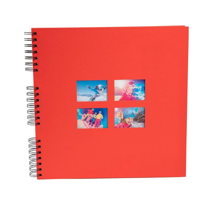 EXACOMPTA Album photos à spirales MILANO 320 x 320 mm, rouge