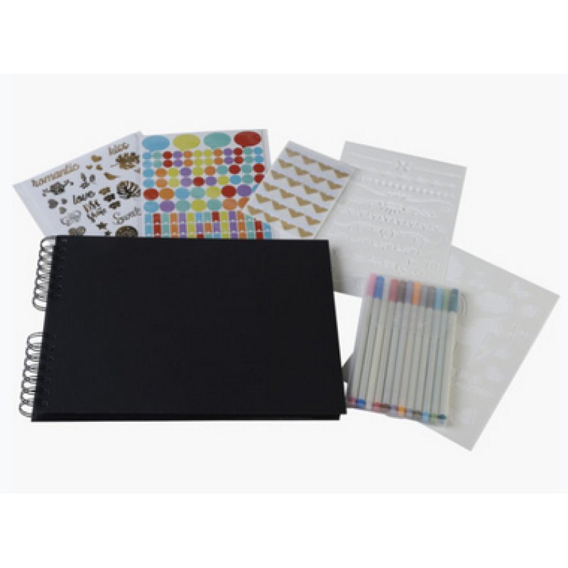 Exacompta Kit De Scrapbooking Album 70 Pages Noires Scrap-addict - Noir