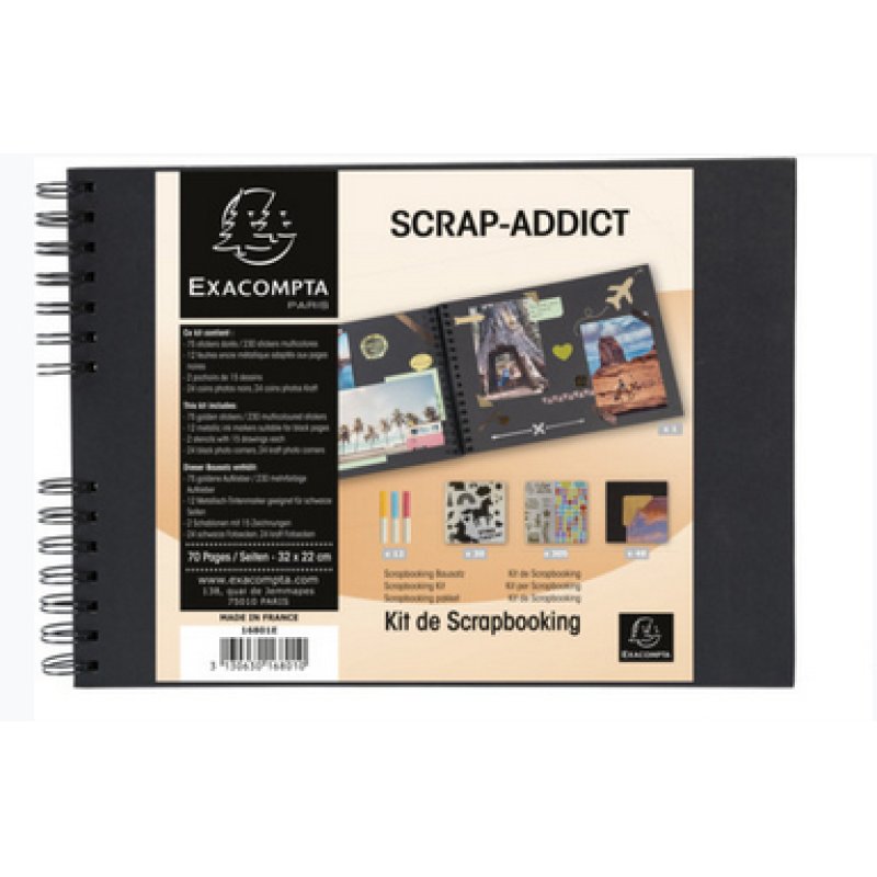 Exacompta Scrapaddictscrapbook Kit Album 32x22 - Black