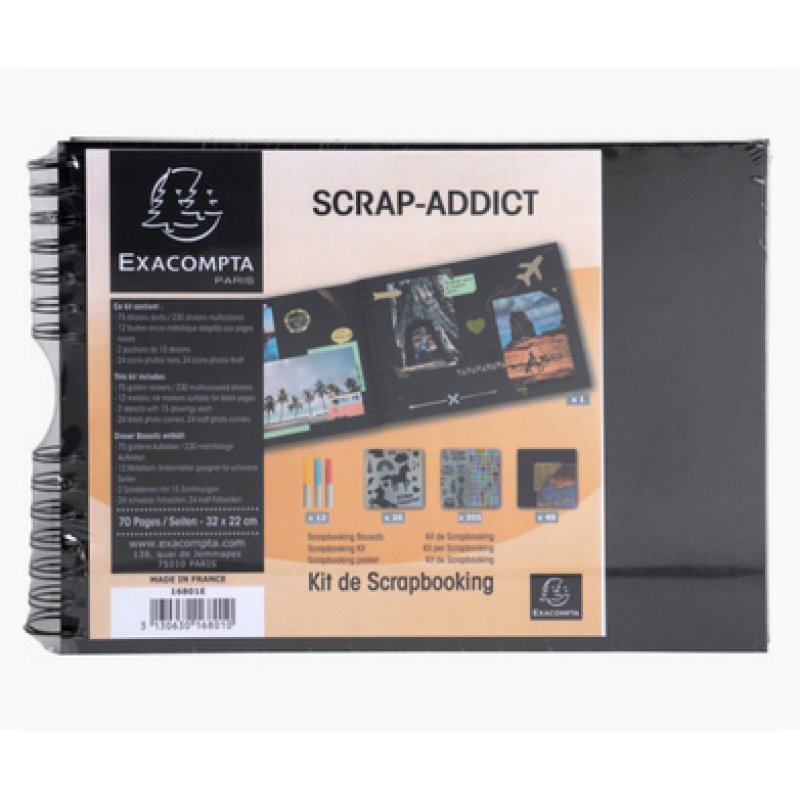 Exacompta Kit De Scrapbooking Album 70 Pages Noires Scrap-addict - Noir