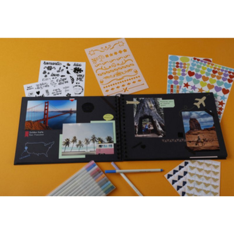 Exacompta Kit De Scrapbooking Album 70 Pages Noires Scrap-addict - Noir