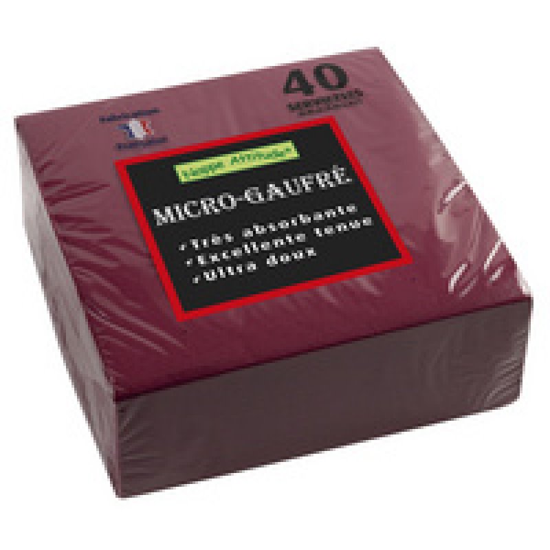 PROnappe Serviette de table jetable, 380 x 380 mm, bordeaux