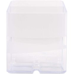 EXACOMPTA Pot à crayons PEN-CUBE, 2 compartiments, cristal